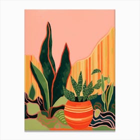 Boho Plant Painting Snake Plant 5 Canvas Print