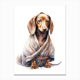 Dachshund Dog As A Jedi 2 Canvas Print