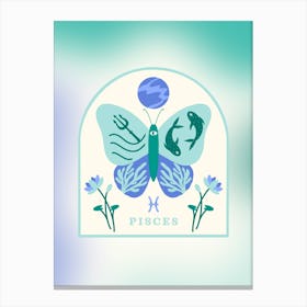 Zodiac Butterfly Pisces Canvas Print