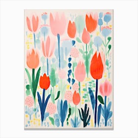 Keunkenhof Gardens Abstract Riso Style 2 Canvas Print