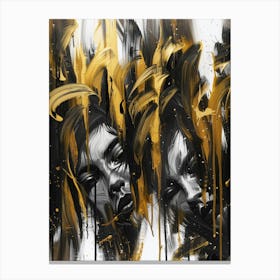 Gold And Black 121 Canvas Print