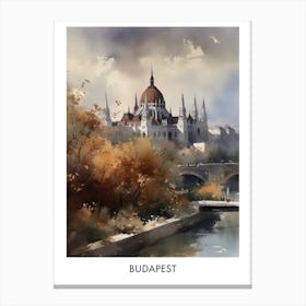 Budapest Watercolor 4 Travel Poster Canvas Print