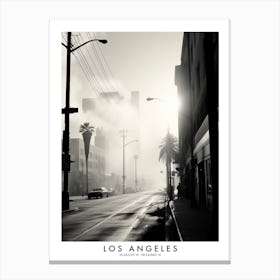 Poster Of Los Angeles, Black And White Analogue Photograph 4 Canvas Print