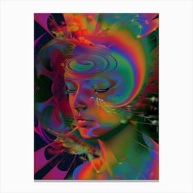 Trippy, abstract, portrait of a man, artwork print. "Lost In Nothingness" Canvas Print