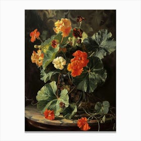 Baroque Floral Still Life Nasturtium 2 Canvas Print
