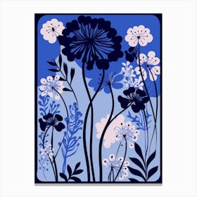 Blue Flower Illustration Queen Annes Lace 3 Canvas Print