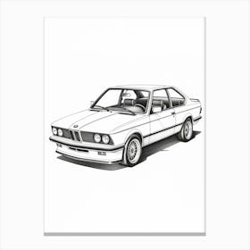 Bmw 325 Is Line Drawing 1 Canvas Print