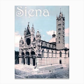 Siena Cathedral, Italy, Vintage Photo Poster Canvas Print
