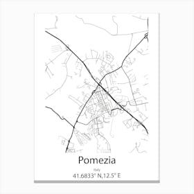 Pomezia,Italy Minimalist Map Canvas Print