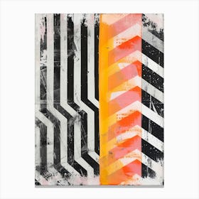 Abstract Kitsch Black & White Pattern 3 Canvas Print