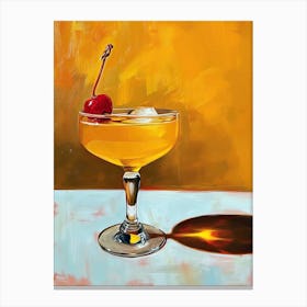 Cocktail with Cherry Canvas Print