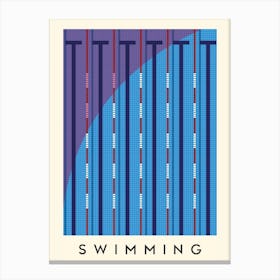 Swimming Minimalist Illustration Canvas Print