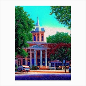 College Station, City Us  Pointillism Canvas Print