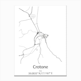 Crotone,Italy Minimalist Map Canvas Print