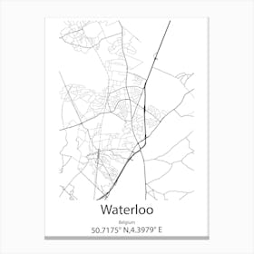 Waterloo,Belgium Minimalist Map Canvas Print