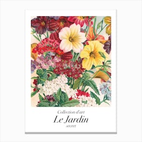 Le Jardin Secret Garden Flowers Canvas Print