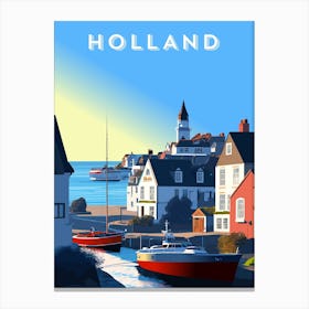 Amsterdam, Netherlands/Holland — Retro travel minimalist poster 1 Canvas Print