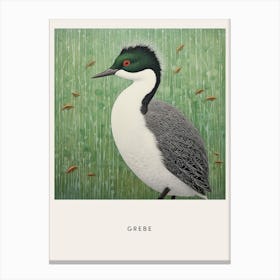 Ohara Koson Inspired Bird Painting Grebe 2 Poster Canvas Print