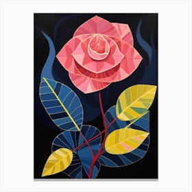 Rose 3 Hilma Af Klint Inspired Flower Illustration Canvas Print