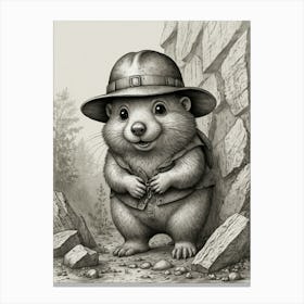 Squirrel In A Hat Canvas Print