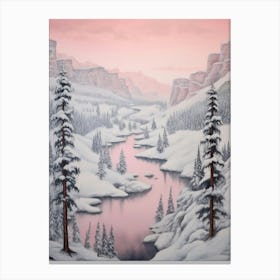 Dreamy Winter Painting Yellowstone National Park United States 2 Canvas Print