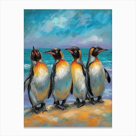 African Penguin Paradise Harbor Oil Painting 4 Canvas Print