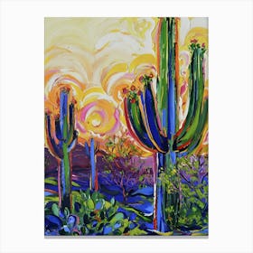 Sunset Cactus Canvas Print