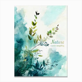 Nature Watercolor Painting Canvas Print