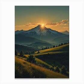 Sunrise Over Mountain Canvas Print