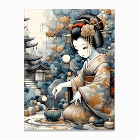 Creativel Geisha Illustration 146 Canvas Print