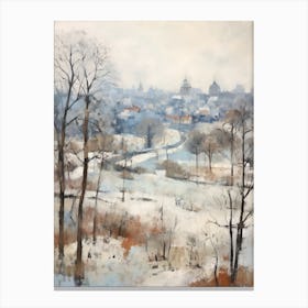 Winter City Park Painting Hampstead Heath London 1 Canvas Print