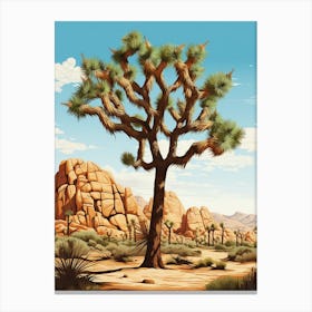 Retro Illustration Of A Typical Joshua Tree 1 Canvas Print