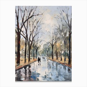 Winter City Park Painting Ibirapuera Park Bogota 3 Canvas Print