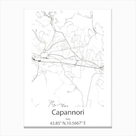 Capannori,Italy Minimalist Map Toile