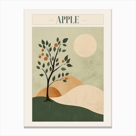 Apple Tree Minimal Japandi Illustration 3 Poster Canvas Print