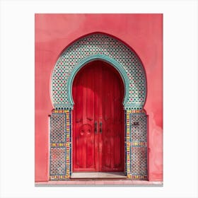 Red Door In Morocco 2 Canvas Print