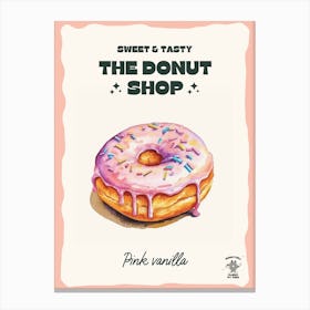 Pink Vanilla Donut The Donut Shop 1 Canvas Print