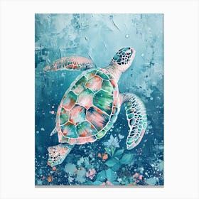 Sea Turtle In The Blue Ocean 2 Canvas Print