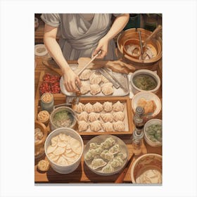 Dumpling Making Chinese New Year 4 Canvas Print