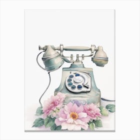 Dreamshaper V7 Water Color Painting Of A Vintage Telephone Wit 2 Canvas Print