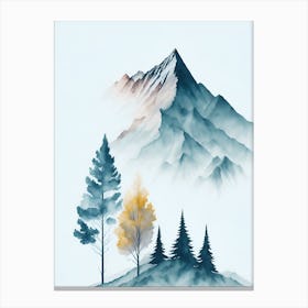Mountain And Forest In Minimalist Watercolor Vertical Composition 277 Canvas Print