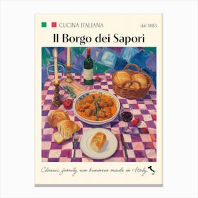 Il Borgo Dei Sapori Trattoria Italian Poster Food Kitchen Canvas Print