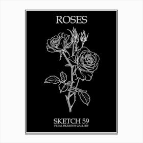 Roses Sketch 59 Poster Inverted Canvas Print
