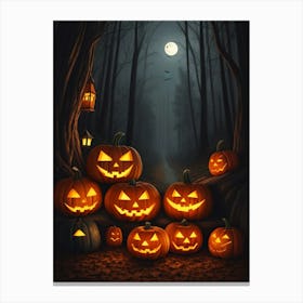 Witch With Pumpkins 2 1 Canvas Print