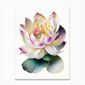Lotus Flower Petals Decoupage 3 Canvas Print