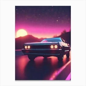 Car Driving At Night 1 Canvas Print