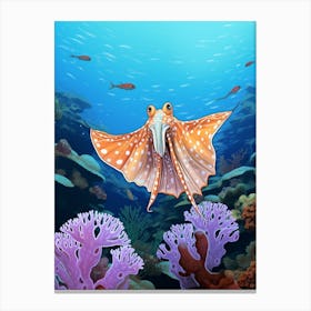 Blanket Octopus Detailed Illustration 6 Canvas Print