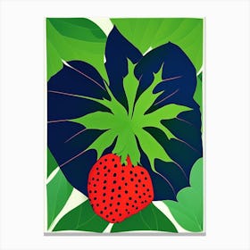 Wild Strawberry Leaf Vibrant Inspired Canvas Print