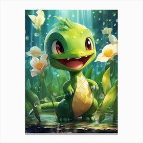 Cute Snivy Lizard Canvas Print