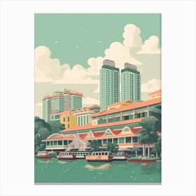 Singapore Travel Illustration 1 Canvas Print